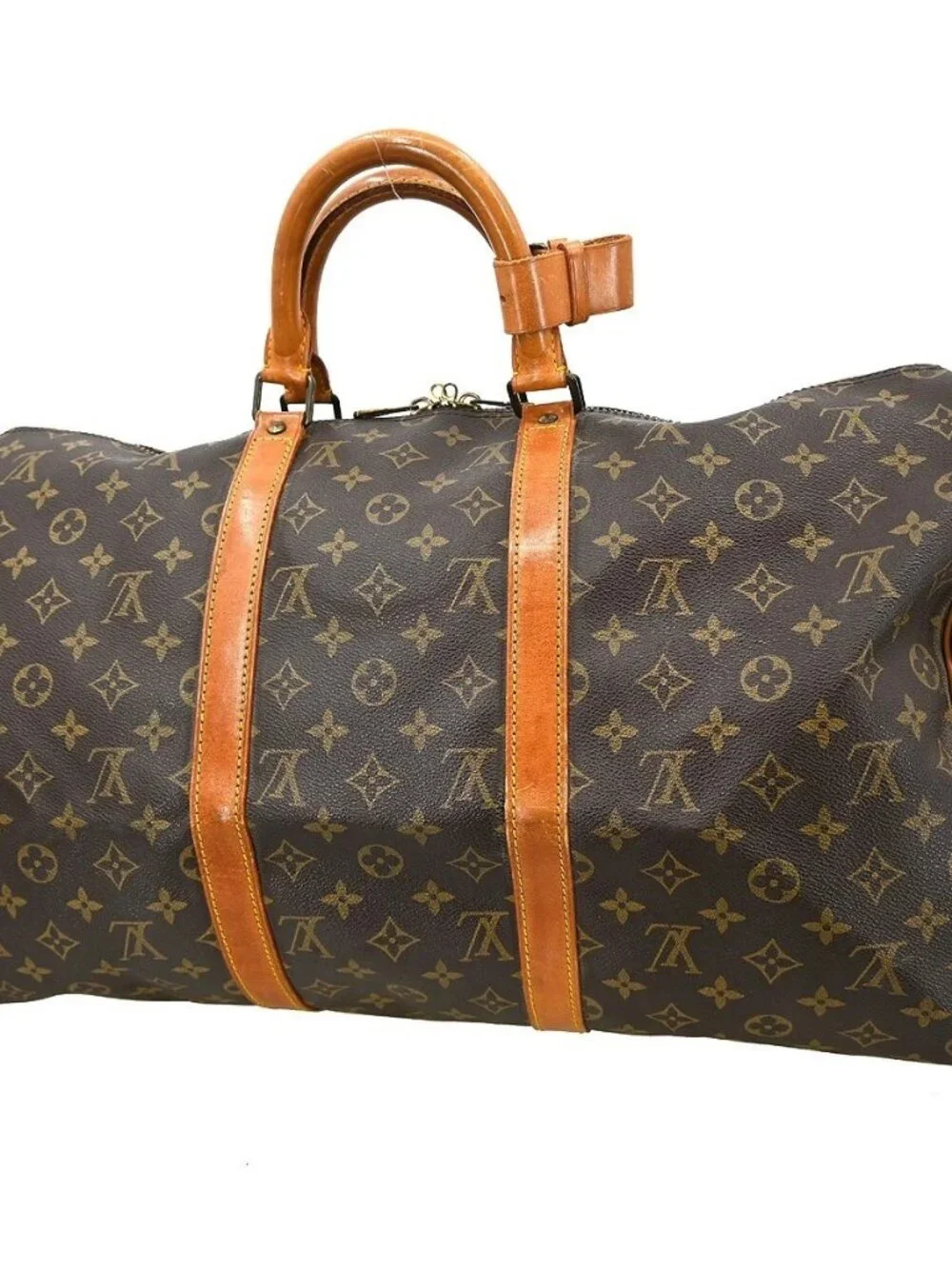 Best01 LOUIS VUITTON KEEPALL 50 TRAVEL HANDBAG MONOGRAM